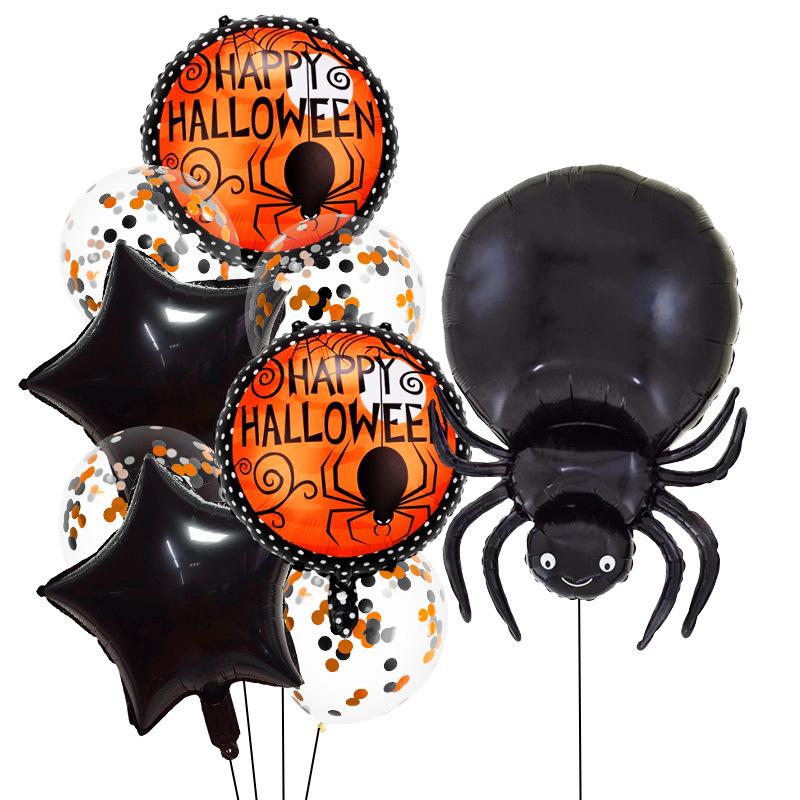 Halloween Themed Balloon Set Skull Spider Web Mummy Aluminum Film Balloon Bar Atmosphere Arrangement