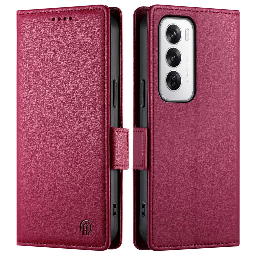 DF-010 For Oppo Reno12 5G (Global) Wallet Phone Case Stand PU Leather Flip Cover