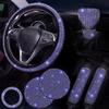 Rhinestone Bling Car Interior Accessories Set Steering Wheel Protective Case  Car Protection