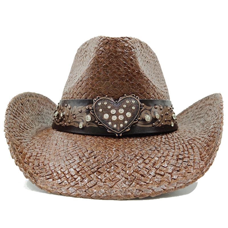 Thickened summer cowboy hat sun hat black summer thickened sun hat cowboy straw hat men and women beach hat