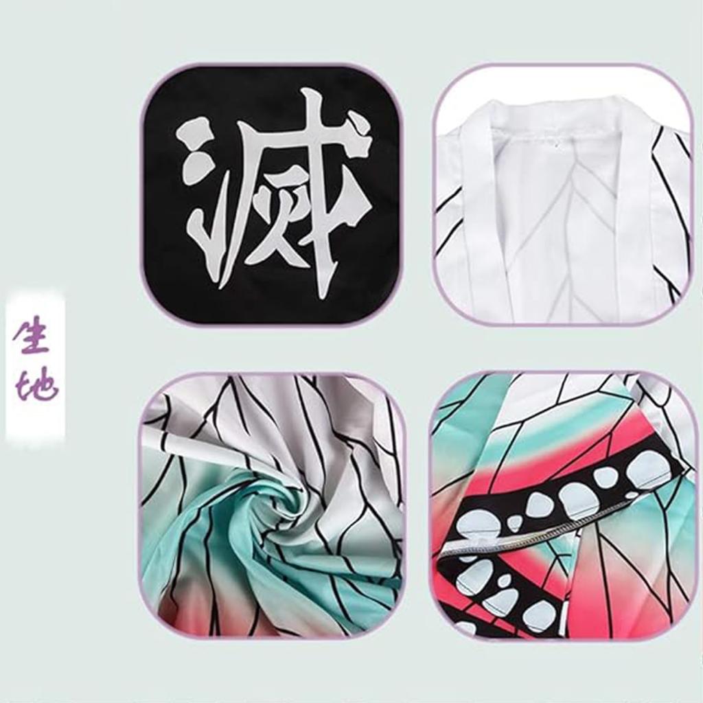 [DEVOTO] Demon Slayer: Costume da Bambino Kimetsu no Yaiba - Shinobu Kocho - Cosplay per Bambini - Costume per Bambini - Regalo - Regalo - Culturale