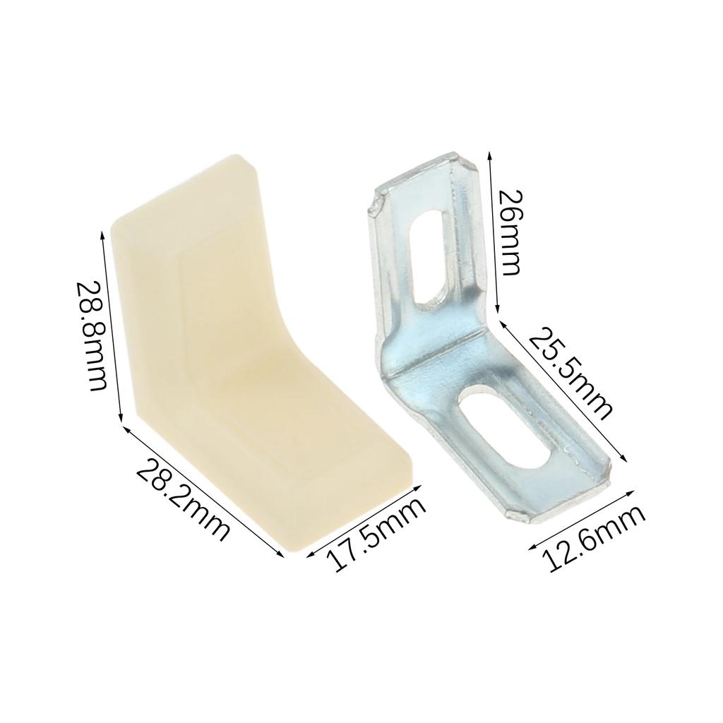 20Pcs 90 Degrees L Shape Corner Brackets with Plastic Cover Right Angle Corner Brace Joint for Shelves Wooden Furniture Cabinet