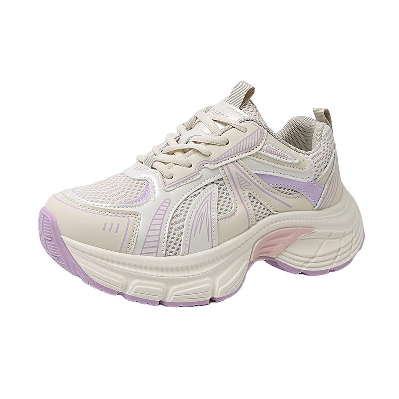 Platform women's shoes spring and summer new lightweight casual sports shoes mesh breathable running shoes