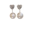 Pearl-set Diamond Love Earrings, Korean Fashion One, Two-wear Temperament Elegant Earrings for Women