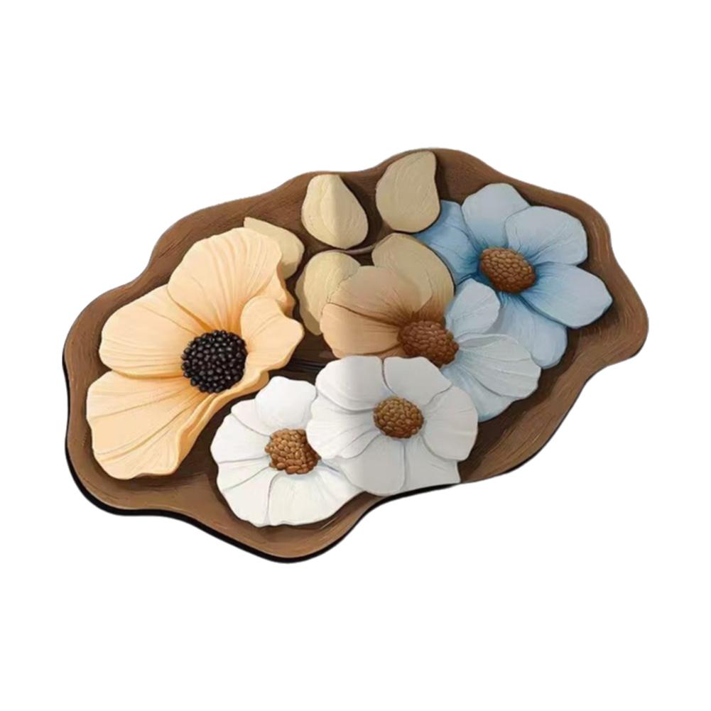 3D Visual Butterfly Flower Diatom Mud Floor Mat For Home Foot Mat, Non Mat Slip Water Door Toil X3Q4