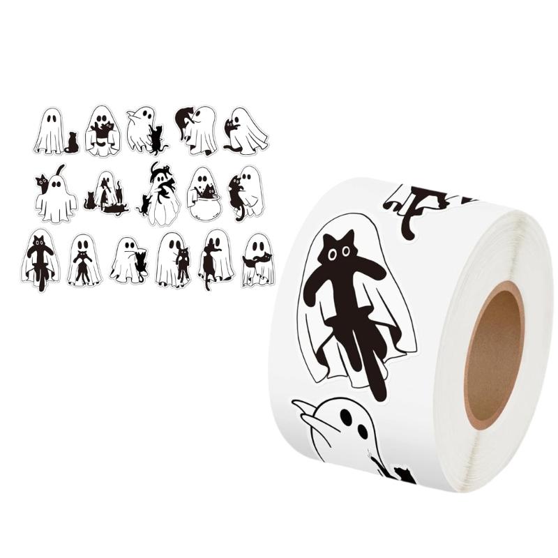 

500Pcs Ghostly Decorative Sticker Adhesive Wrapping Label for Seal Envelope Scrapbooking Notebook Halloween Decoration 1