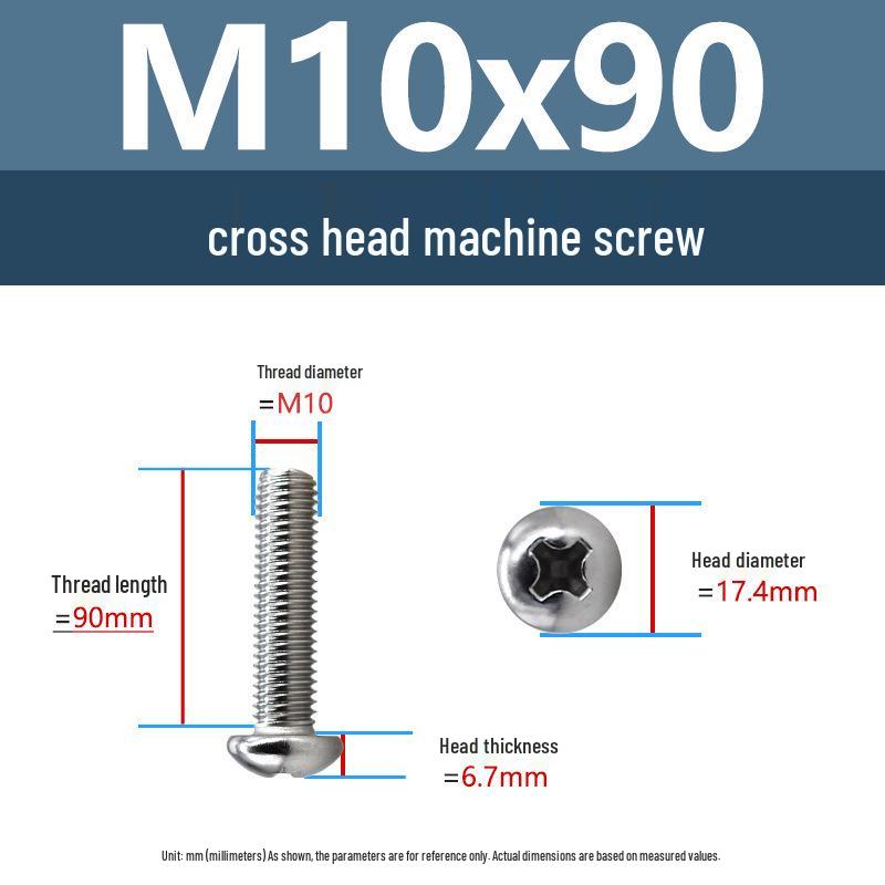 Yigu Direct 304 Edelstahl Kreuzschlitz Senkkopfschrauben M6-M10 Maschinengewinde