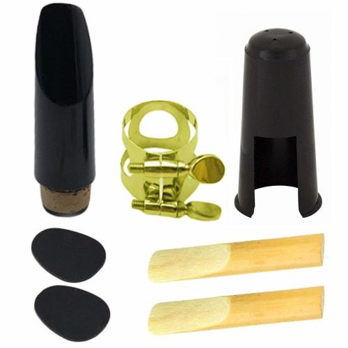 akindou Beginner's B-flat Clarinet Mouthpiece Set with Reeds (Gold)