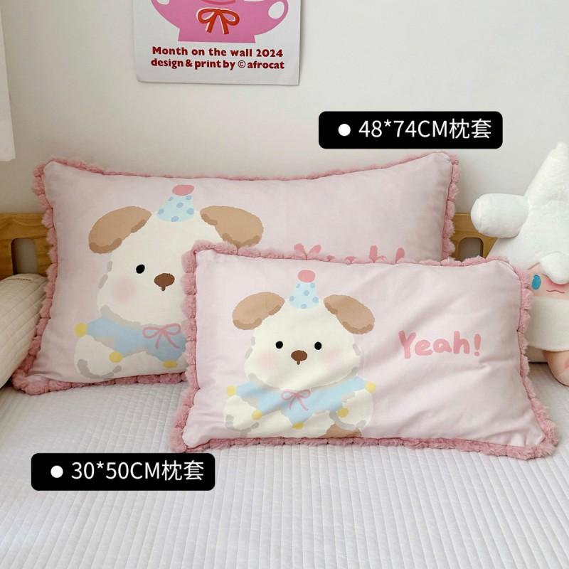 Soft Cotton Flannel Pillowcase Kids Adults 30x50cm 60s 100% Long Staple Printed Cartoon Design