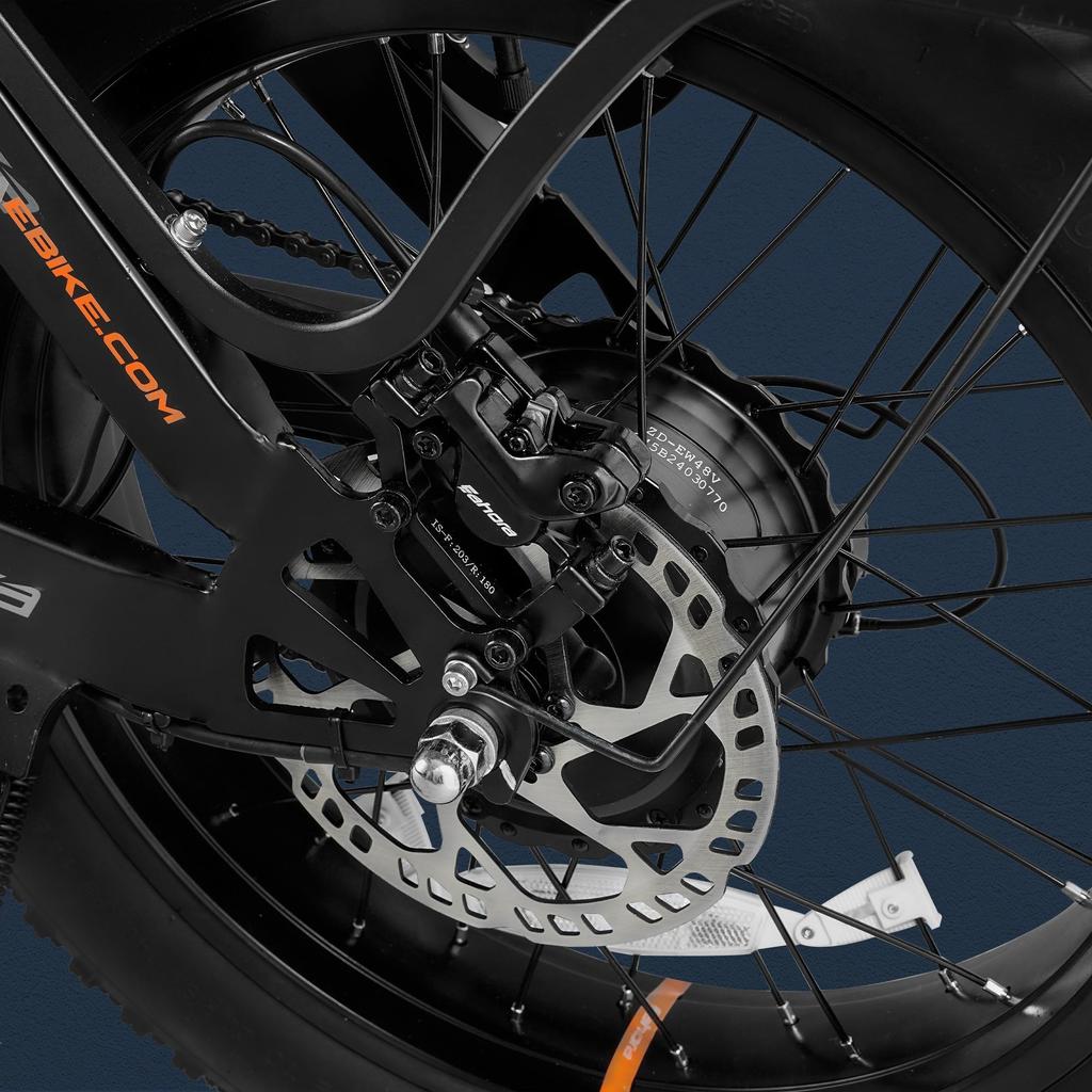 Juliet III Black 1000W * 2 Dual Motor Power 52V60AH Battery 20 * 4.0-inch Tire Hydraulic Brake Fully Suspended Electric Bicycle