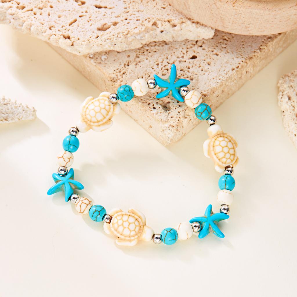 Bohemian Starfish Shell Beads Bracelet For Women Sea Star Turtle Conch Woven Rope Bracelet Summer Beach Party Holiday Jewelry