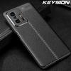 KEYSION Odporna na wstrząsy obudowa do Xiaomi Mi 11T 5G Skórzana silikonowa obudowa telefonu do Xiaomi Mi 11T Pro 5G