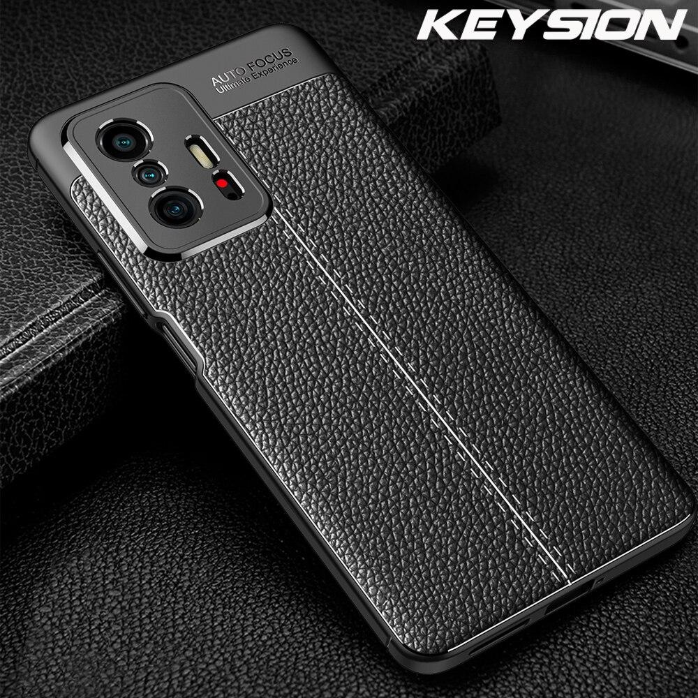 KEYSION Husă rezistentă la șocuri pentru Xiaomi Mi 11T 5G Husă de telefon din silicon cu textura din piele pentru Xiaomi Mi 11T Pro 5G
