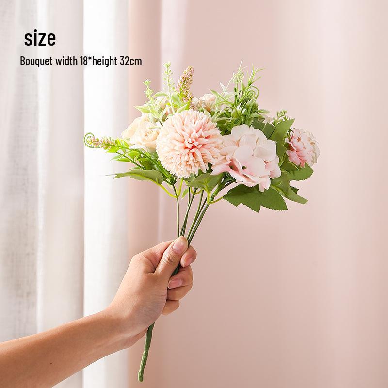 Silk Rose Flower Arrangement for Dining Table or TV Cabinet