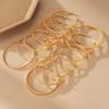 12pcs/Set Minimalist Floral & Geometric Metal Bangle Bracelets, Ladies Jewelry Accessories For Daily Wear (Assorted Styles)
