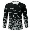 Spring and Autumn Round Neck 3D Halloween Printed Top Fashionable Casual Long Sleeved Men's T-shirts