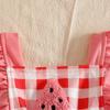 Sweet Baby Girl Fruit Flower Mesh Patchwork Dress with Lace Trim, Bowknot, Harem Skirt, and Hair Tie.