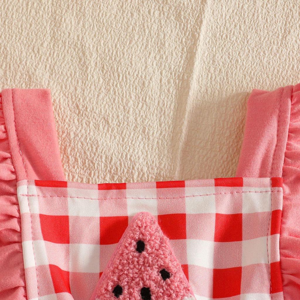 Sweet Baby Girl Fruit Flower Mesh Patchwork Dress with Lace Trim, Bowknot, Harem Skirt, and Hair Tie.