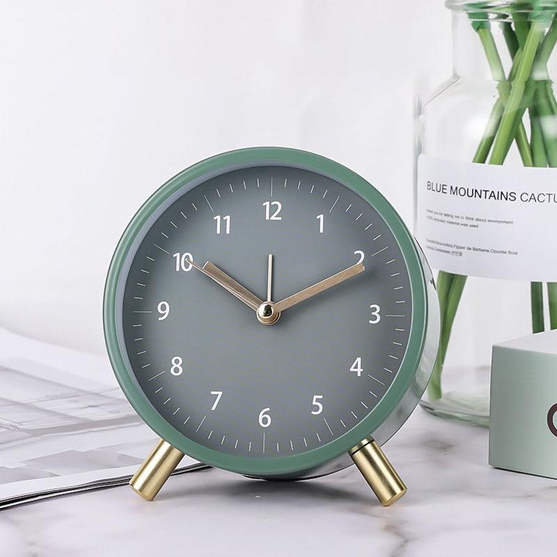 Nordic Clock Desktop Silent Minimalist Bedroom Alarm Clock Living Room Fashion Creative Light Luxury Student Dorm Table Clock