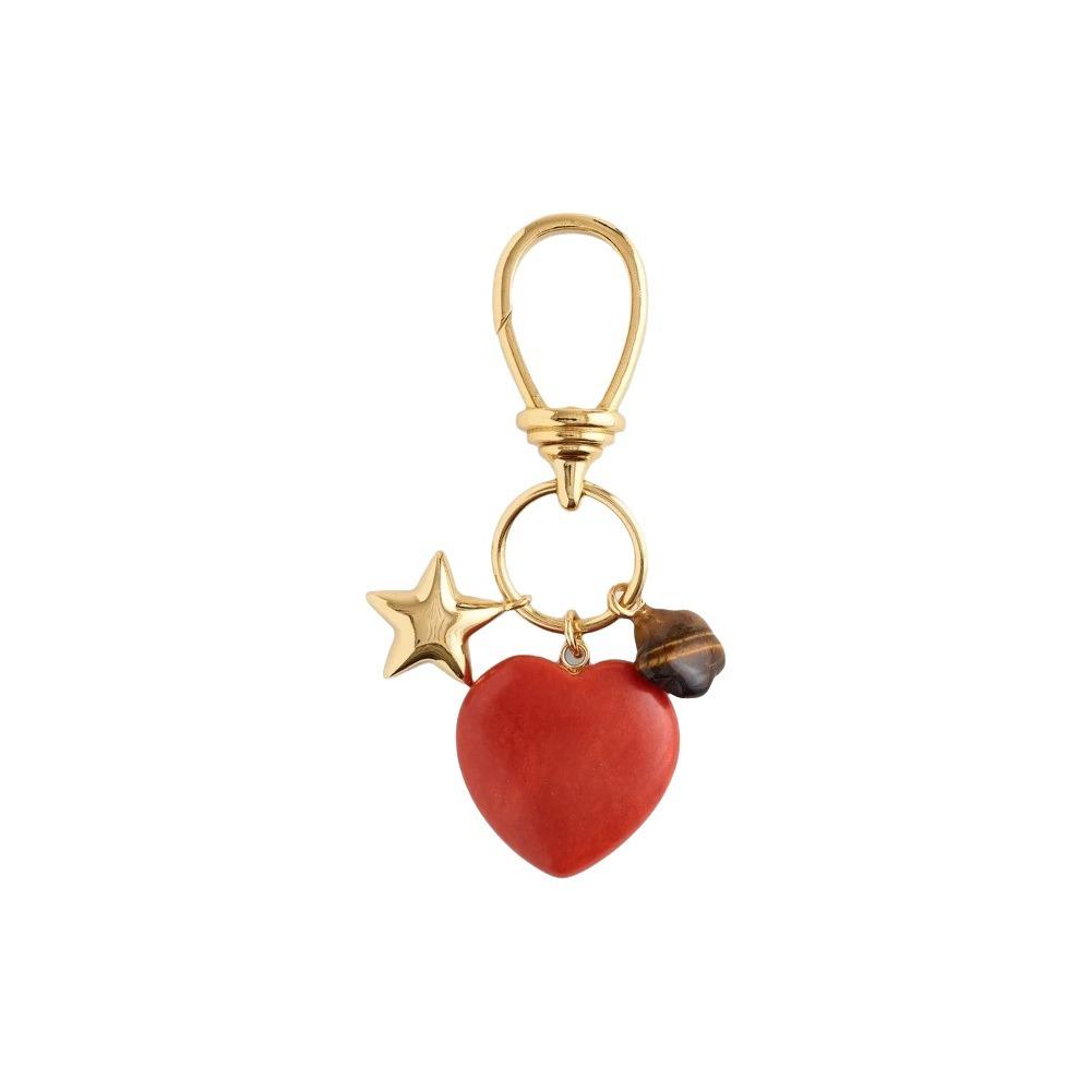 Fish Bag Pendant Retro Red Love Bag Pendant Cute Bead Keychain Women Style B