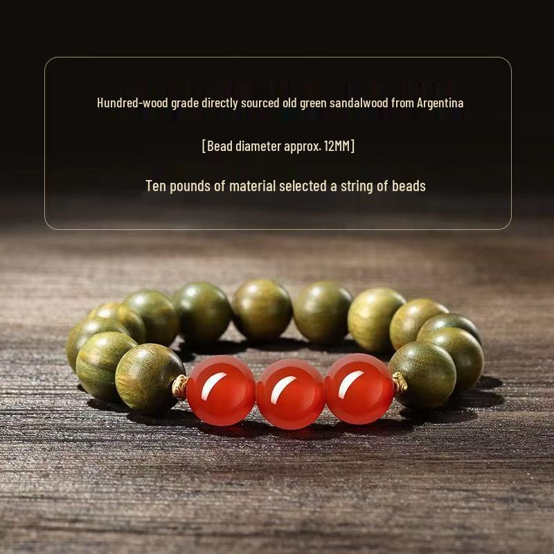 Premium Green Sandalwood & Wenge Bracelet for Men & Women - High Density, Collection Grade
