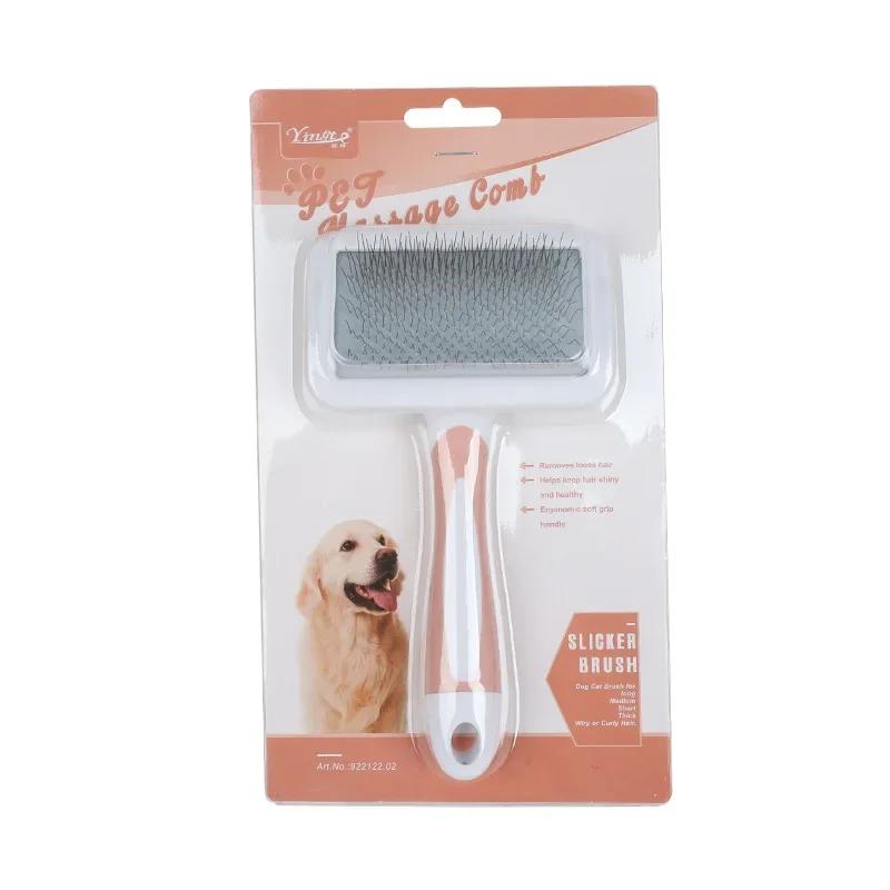Dog Brush Stainless Steel Dogs Combs Massage Dog Grooming Brush Pet Hair Remover Cleaning Tools Soft Handle Cat Comb Brush Cat
