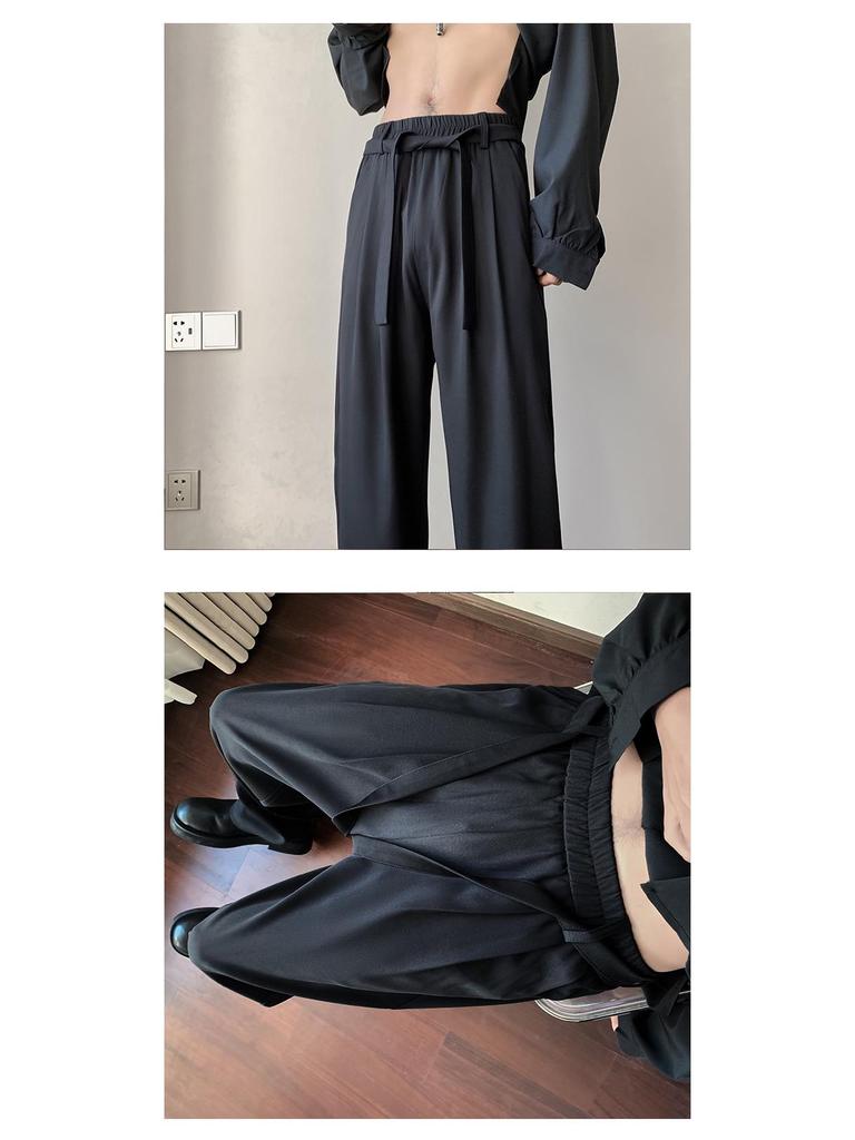 Brit Yuppie Tarzı İtalyan Drapeli Buz İpek İpli Pantolon