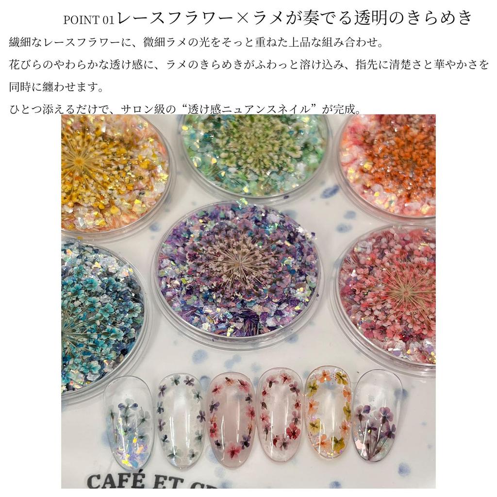 CHUNHE Dried Flower Glitter Mix for Nail Art Pressed Flower Inclusion Parts Compatible with Gel Nails and UV Resin Creates a nuanced nail look Perfect