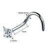 1PC 20G Steel Prong CZ Nose Screw Rings Nariz Earring Nostril Piercings Opal Twist Curved Bar Gem Nose Bone Stud Rings Jewelry