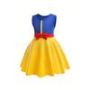 Snow White Princess Dress Set with Headband, Crown & Wand, Cotton, 4-5 Years, 120cm, Yellow/Blue