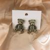 Fashionable retro cute teddy bear earrings, personalized classic women's earrings