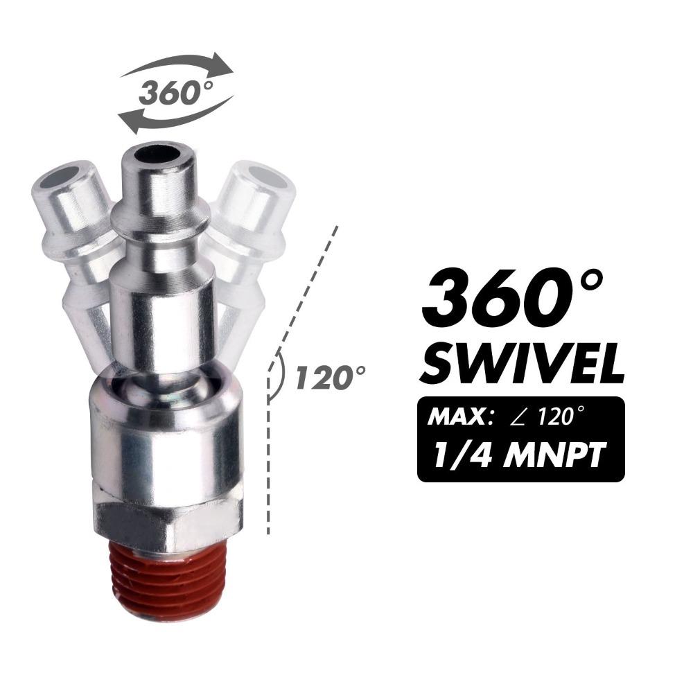 2PCS Male Thread Air Hose Fittings Flexible Swivel Air Plug Swivel Coupler and Plug  Pneumatic Tools