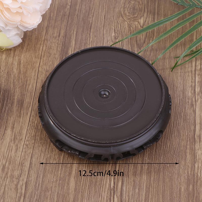 Deep Brown Carving Wooden Look Plastic Base Tray Flowerpot Holder Round Square Multi-Functional Teapot Vase Fish Tank Base