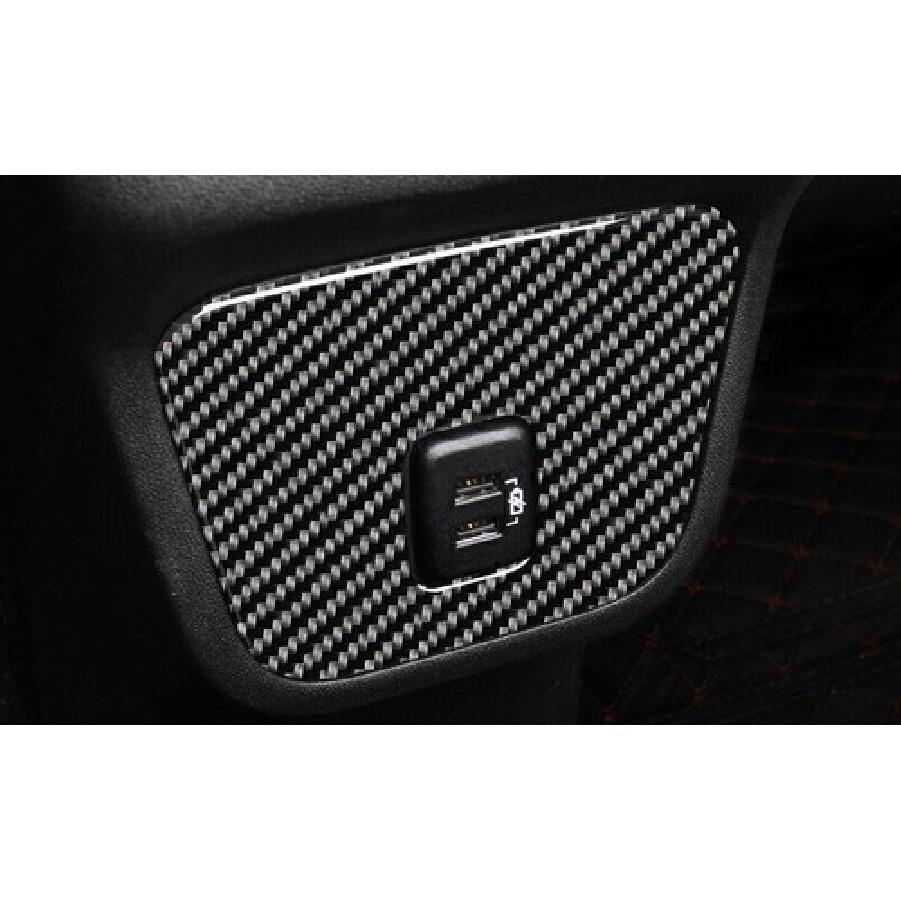 For Chevy Equinox 2018-2024 Real Carbon Fiber Rear USB Interface Box Cover Trim
