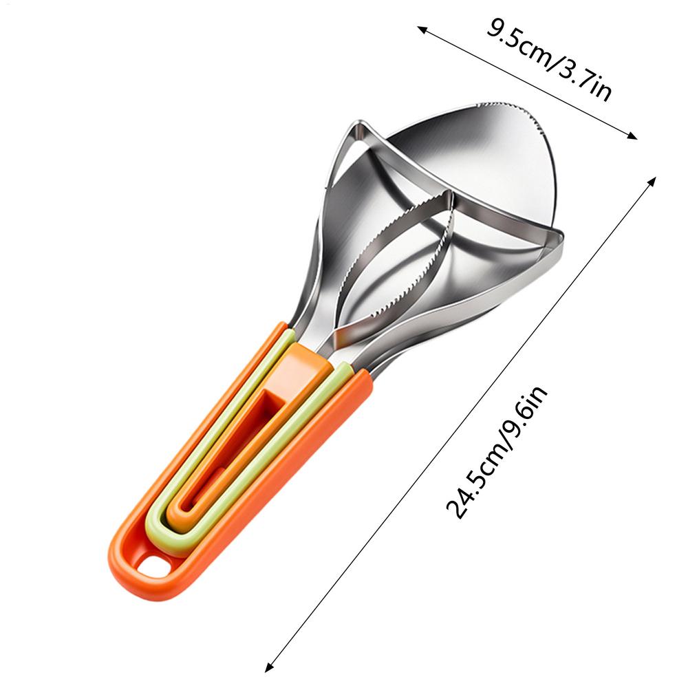 Watermelon Cutter Slicer Tool Manual Fruit Mango Corer Stainless Steel Kitchen Gadgets for Avocado Kiwi Cantaloupe Salad