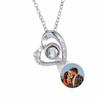 Personalized Custom Photo Necklace Cubic Zirconia Heart Pendant Family Pet Picture Necklace Jewelry for Women Memorial Gift