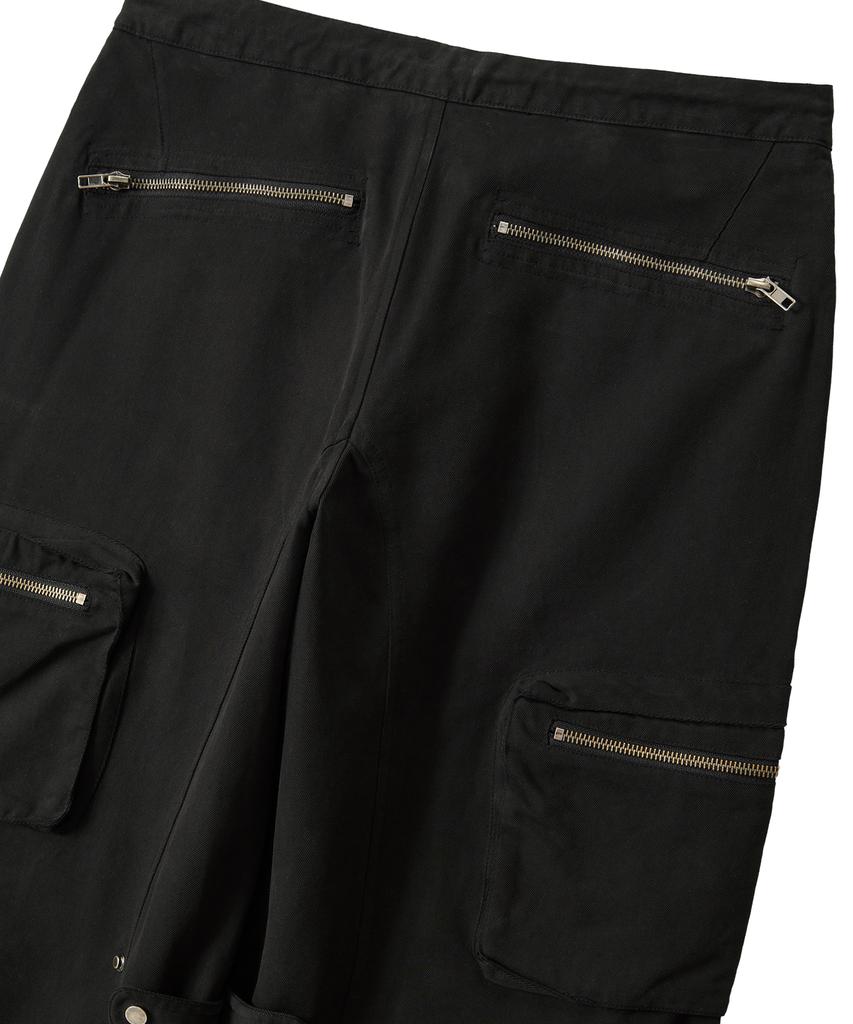 Uallong Lowrise Washed Curve Cargo Pants - Black