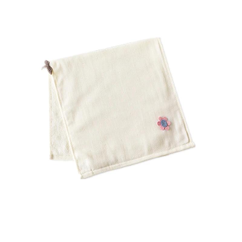 

1Pc 25x50cm 100% Cotton Cartoon Animal Flower Applique Children Hanging Small Soft Hand Face Towel 25x50cm світло-жовтого кольору