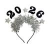 2026 Glitters New Year Headband With Star Tinsel Decors Headwear For Women Men Kids Holiday Party Celebration Accessory