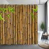 Green Bamboo Shower Curtain Zen Meditation Nature Botanical Polyester Fabric Shower Curtains Bathroom Decor with Hooks