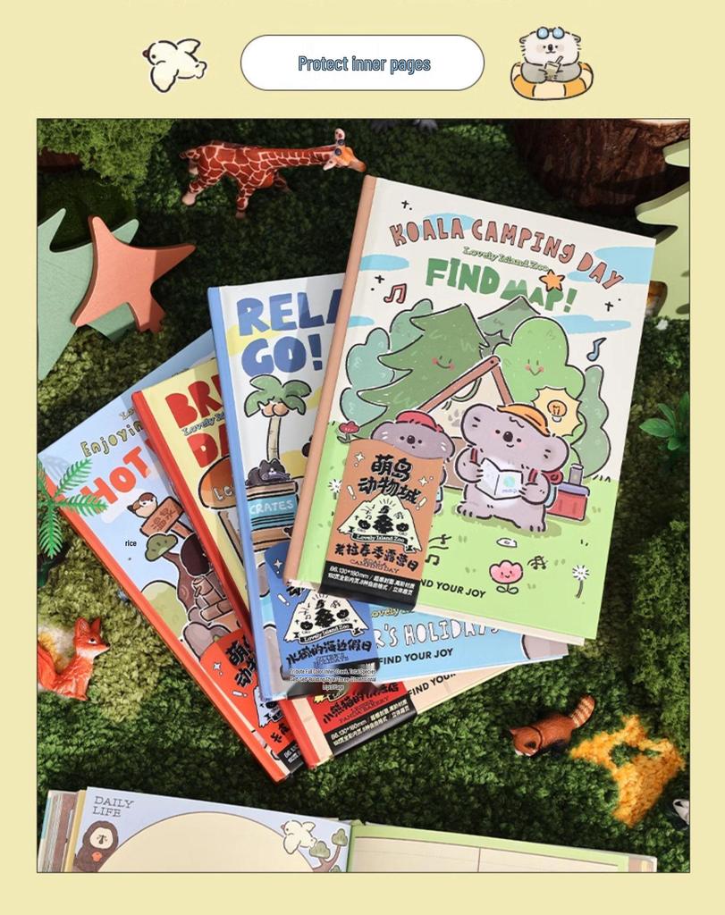 Cute Cartoon Zoo Notebook: Ideal Diary and Gift for Elementary Students