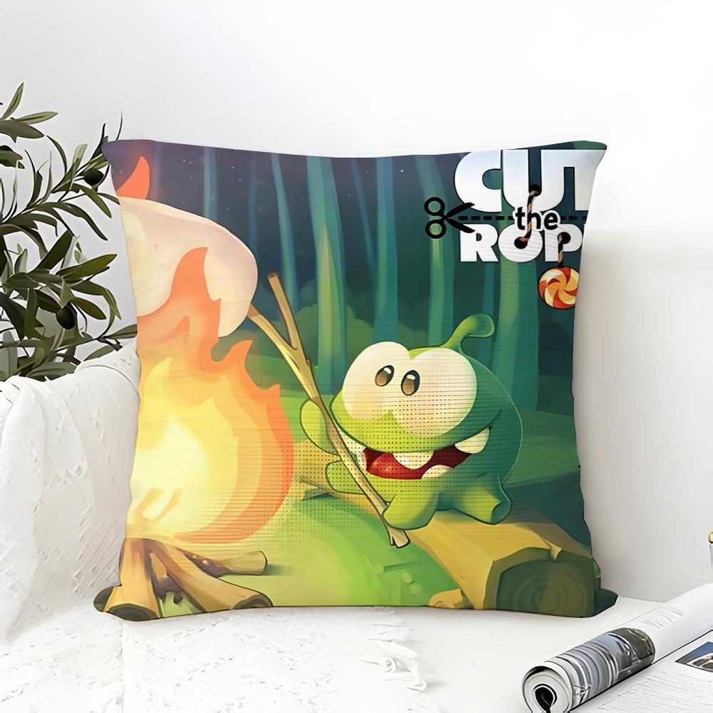 Puzzle Game C-Cut The Rope 2 Pillow Case Linen Pillow Case Sofa Home Decor Cushion Cover Cushion Cove