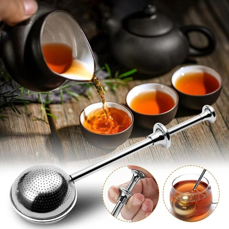 Adjustable Handle Tea Infuser - Stainless Steel Reusable Filter for Tea Sugar Baking Spices