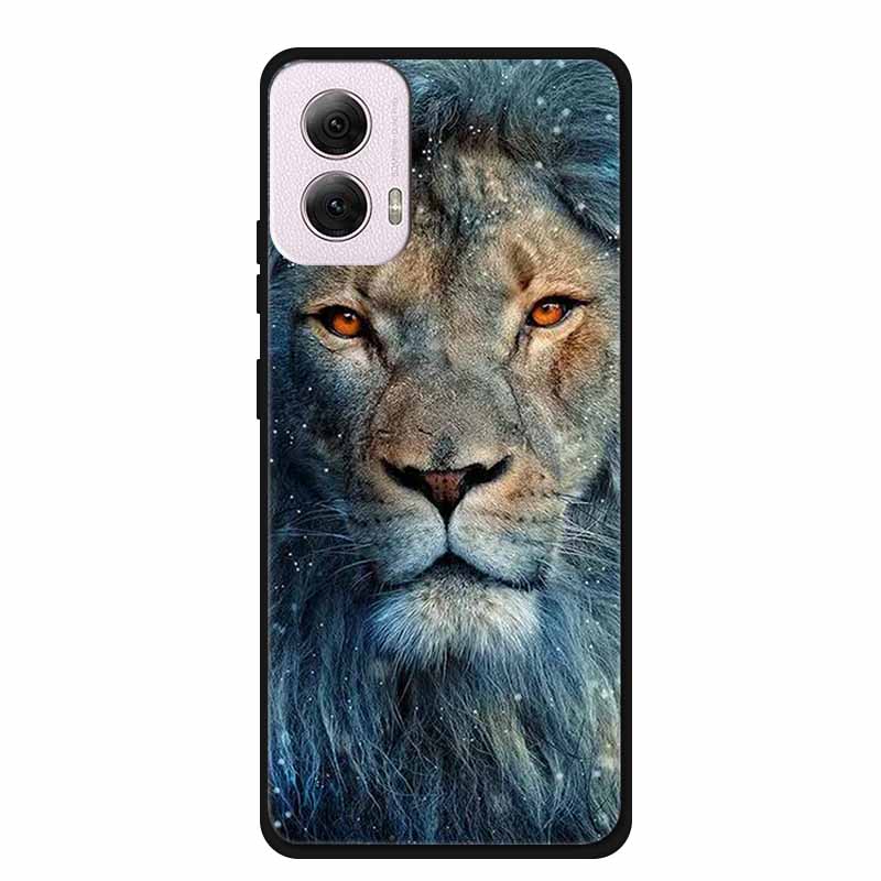 For Moto G Power 2024 Case TPU Animals Soft Silicone Phone Cases For Motorola G Power 2024 5G Wolf Protector Original Back Cover