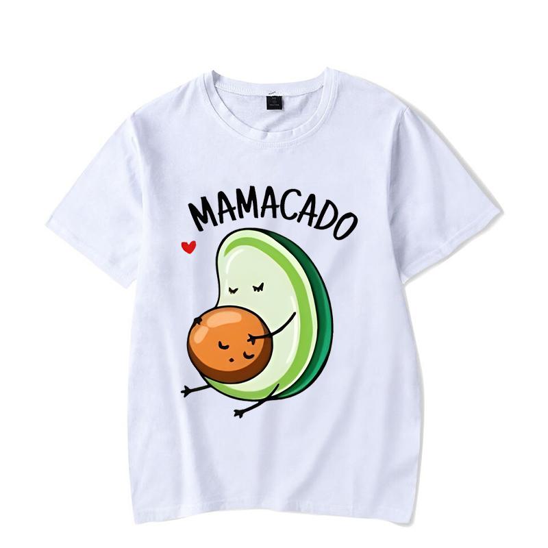Kawaii Papacado Mamacado Print Couple Matching Cartoon Tshirt Summer Women Men Funny Graphic Tshirts Lovers Streetwear Tops Tees