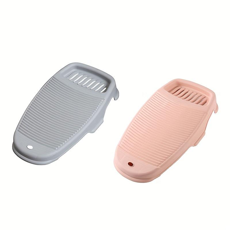 1pc Creative Plastic Thickened Old-fashioned Mini Washboard With Soap Dish - Perfect For Household Laundry!