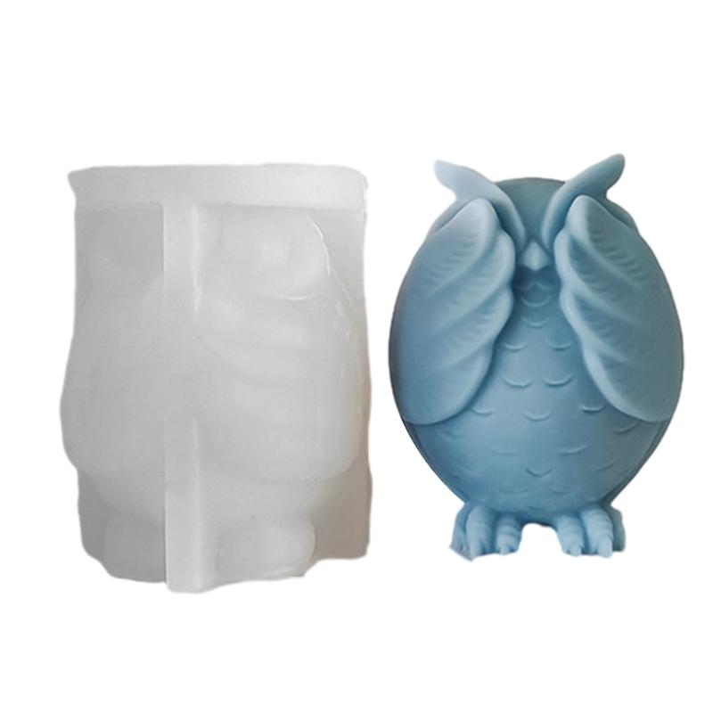 3D Owl Silicone Candle Mold DIY Scented Candle Wax Molds Handmade Plaster Resin Soap Making Craft Mold Desktop Ornament