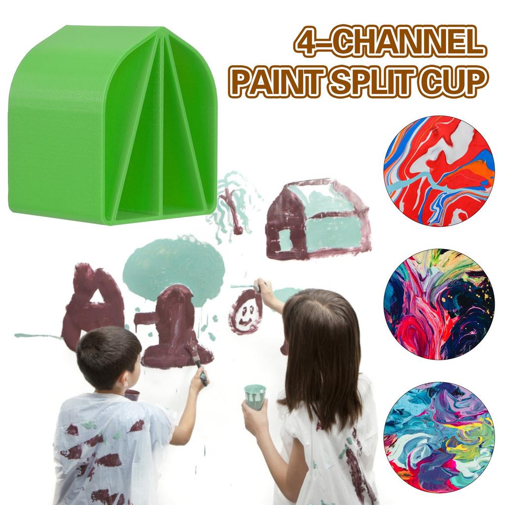 8oz Acrylic Pour Cup , 4 Channels Paint Pouring Split Cup Art Pour Supplies