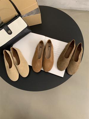Damen Slipper Retro Runde Zehenpartie Leder Flache Schuhe Sommer Slip-on Freizeitschuhe Damen Zapatos De Mujer Mokassins Fahrslipper