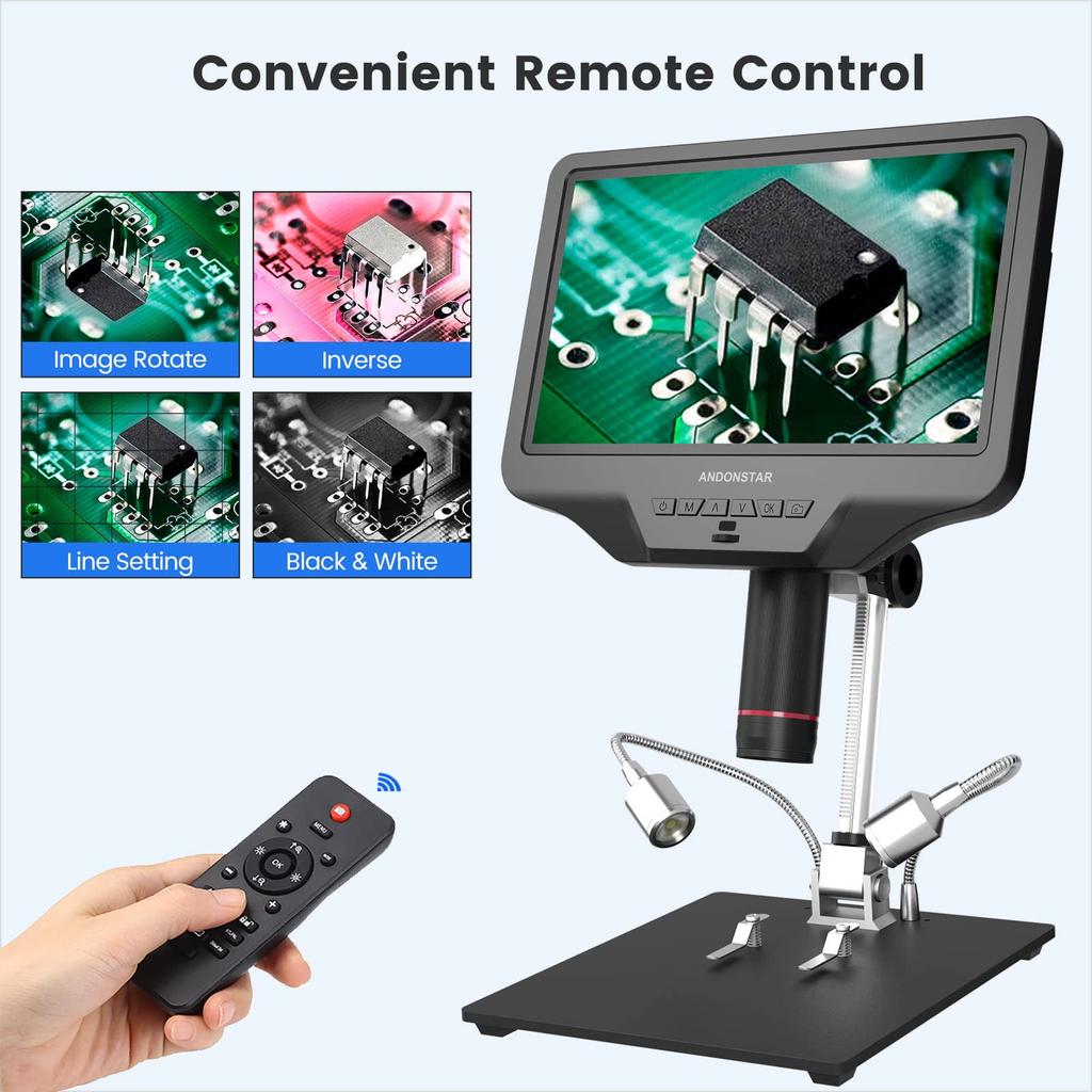 Andonstar AD409 inch HDMI Digital Microscope LCD Monitor 300X USB Electron Microscope Recording Capable Surveying Inspection Soldering Coin
